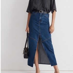 Madewell Denim Mid-Rise Maxi Skirt in Pineland Wash